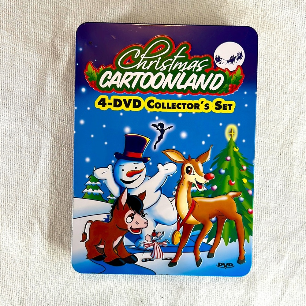 🌞 Christmas Cartoonland 4 DVD collectors in 2 sided opening tin 4 classics